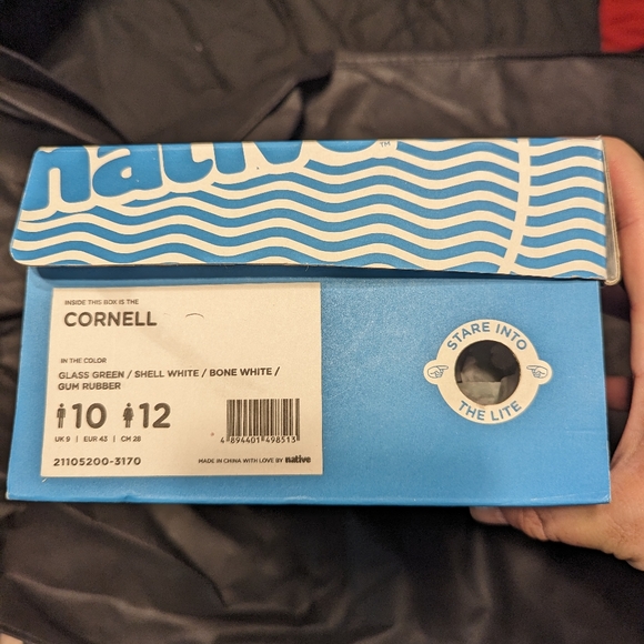 BNIB Native Shoes Cornell sneaker, glass green, M size 10/W size 12 - Picture 4 of 6